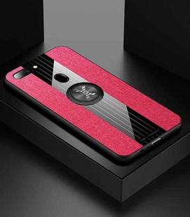 For OPPO R11S XINLI Stitching Cloth Textue Shockproof TPU Protective Case with Ring Holder(Red)