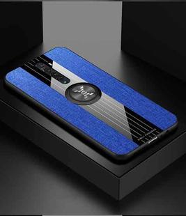 For OPPO Reno 2 XINLI Stitching Cloth Textue Shockproof TPU Protective Case with Ring Holder(Blue)