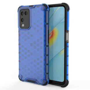 For OPPO A54 4G Shockproof Honeycomb PC + TPU Case(Blue)