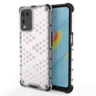 For OPPO A54 4G Shockproof Honeycomb PC + TPU Case(White)