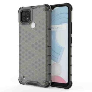 For OPPO Realme C21 Shockproof Honeycomb PC + TPU Case(Black)