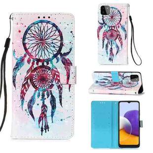 For Samsung Galaxy A22 5G (US) 3D Painting Horizontal Flip Leather Case with Holder & Card Slot & Wallet & Lanyard(Wind Chimes)