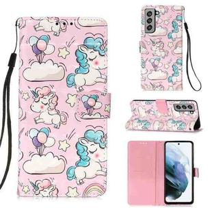 For Samsung Samsung Galaxy S21 FE 3D Painting Horizontal Flip Leather Case with Holder & Card Slot & Wallet & Lanyard(Pink Pony)