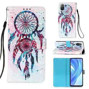 For Xiaomi Mi 11 Lite 3D Painting Horizontal Flip Leather Case with Holder & Card Slot & Wallet & Lanyard(Wind Chimes)