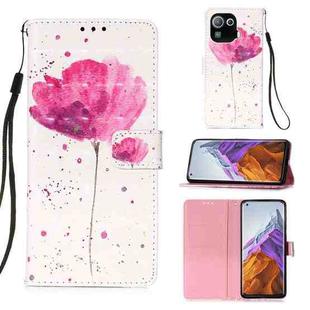 For Xiaomi Mi 11 Pro 3D Painting Horizontal Flip Leather Case with Holder & Card Slot & Wallet & Lanyard(Flower)