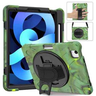 Shockproof Colorful Silicone + PC Protective Case with Holder & Shoulder Strap & Hand Strap For iPad Pro 11 2021 / 2020 / 2018 /  2022 / Air 4 2020(Camouflage)