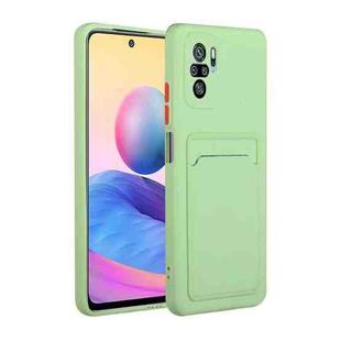 For Xiaomi Redmi Note 10 Pro Card Slot Design Shockproof TPU Protective Case(Green)