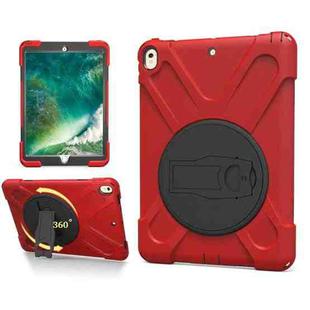Shockproof Colorful Silicone + PC Protective Case with Holder For iPad Pro 10.5(Red)