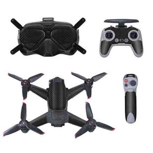 Sunnylife 4 in 1 PVC Anti-Scratch Decal Skin Wrap Stickers Kits for DJI FPV Drone & Goggles V2 & Remote Control & Rocker(Carbon Black)