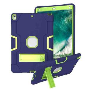 Contrast Color Robot Shockproof Silicone + PC Protective Case with Holder For iPad Pro 10.5 inch (2017) / Air 10.5 (2019)(Navy Blue + Yellow Green)