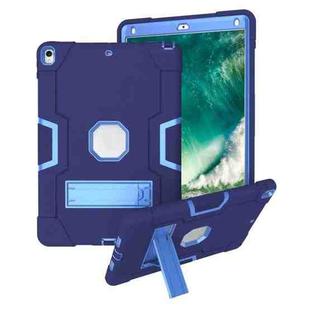 Contrast Color Robot Shockproof Silicone + PC Protective Case with Holder For iPad Pro 10.5 inch (2017) / Air 10.5 (2019)(Navy Blue + Blue)