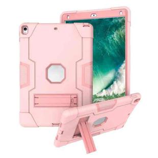 Contrast Color Robot Shockproof Silicone + PC Protective Case with Holder For iPad Pro 10.5 inch (2017) / Air 10.5 (2019)(Rose Gold)