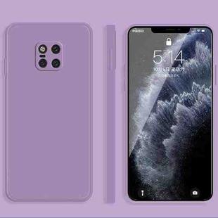For Huawei Mate 20 Pro Solid Color Imitation Liquid Silicone Straight Edge Dropproof Full Coverage Protective Case(Purple)