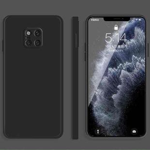 For Huawei Mate 20 Pro Solid Color Imitation Liquid Silicone Straight Edge Dropproof Full Coverage Protective Case(Black)