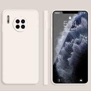 For Huawei Mate 30 Solid Color Imitation Liquid Silicone Straight Edge Dropproof Full Coverage Protective Case(White)