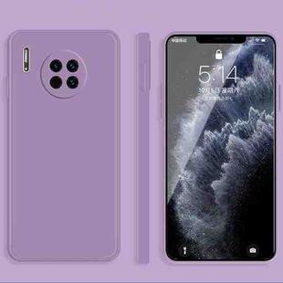 For Huawei Mate 30 Solid Color Imitation Liquid Silicone Straight Edge Dropproof Full Coverage Protective Case(Purple)