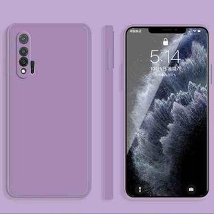 For Huawei nova 6 4G Solid Color Imitation Liquid Silicone Straight Edge Dropproof Full Coverage Protective Case(Purple)