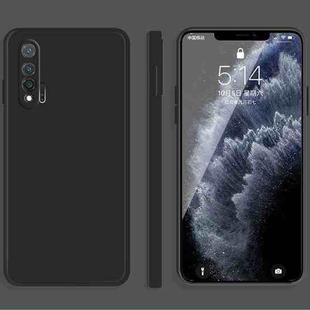 For Huawei nova 6 4G Solid Color Imitation Liquid Silicone Straight Edge Dropproof Full Coverage Protective Case(Black)