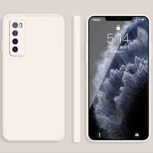 For Huawei nova 7 5G Solid Color Imitation Liquid Silicone Straight Edge Dropproof Full Coverage Protective Case(White)