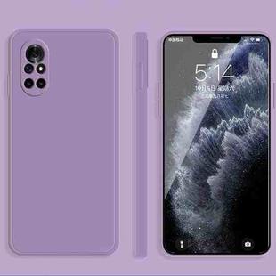 For Huawei nova 8 5G Solid Color Imitation Liquid Silicone Straight Edge Dropproof Full Coverage Protective Case(Purple)