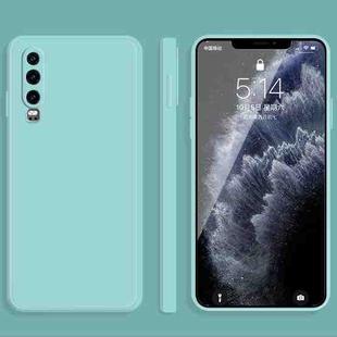 For Huawei P30 Solid Color Imitation Liquid Silicone Straight Edge Dropproof Full Coverage Protective Case(Sky Blue)