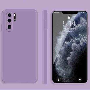For Huawei P30 Pro Solid Color Imitation Liquid Silicone Straight Edge Dropproof Full Coverage Protective Case(Purple)
