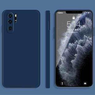 For Huawei P30 Pro Solid Color Imitation Liquid Silicone Straight Edge Dropproof Full Coverage Protective Case(Blue)