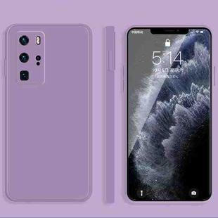 For Huawei P40 Pro Solid Color Imitation Liquid Silicone Straight Edge Dropproof Full Coverage Protective Case(Purple)