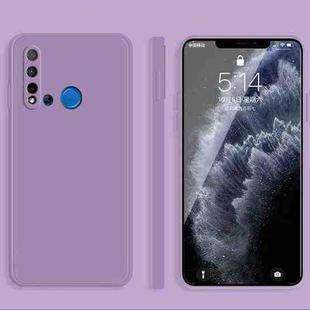 For Huawei nova 5i Solid Color Imitation Liquid Silicone Straight Edge Dropproof Full Coverage Protective Case(Purple)