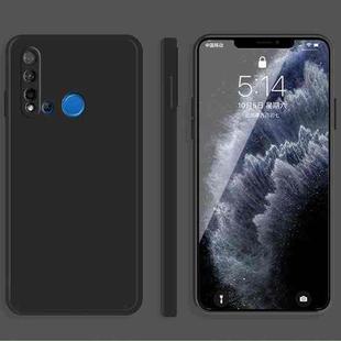 For Huawei nova 5i Solid Color Imitation Liquid Silicone Straight Edge Dropproof Full Coverage Protective Case(Black)