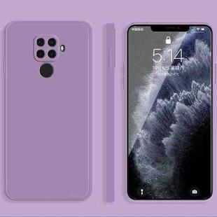 For Huawei nova 5i Pro / 5z Solid Color Imitation Liquid Silicone Straight Edge Dropproof Full Coverage Protective Case(Purple)