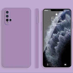 For Huawei nova 5 Pro Solid Color Imitation Liquid Silicone Straight Edge Dropproof Full Coverage Protective Case(Purple)