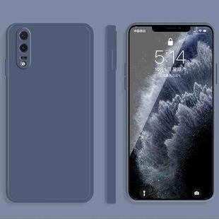 For Huawei P20 Solid Color Imitation Liquid Silicone Straight Edge Dropproof Full Coverage Protective Case(Grey)