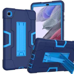 For Samsung Galaxy Tab A7 Lite T225 Contrast Color Robot Shockproof Silicone + PC Protective Case with Holder(Navy Blue + Blue)