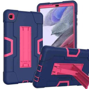 For Samsung Galaxy Tab A7 Lite T225 Contrast Color Robot Shockproof Silicone + PC Protective Case with Holder(Navy Blue + Rose Red)