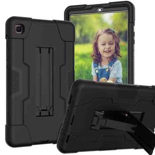 For Samsung Galaxy Tab A7 10.4 (2020) Contrast Color Robot Shockproof Silicone + PC Protective Case with Holder(Black)