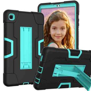 For Samsung Galaxy Tab A7 10.4 (2020) Contrast Color Robot Shockproof Silicone + PC Protective Case with Holder(Black + Mint Green)