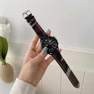 20mm For Samsung / Huawei Smart Watch Universal Three Lines Canvas Watch Band(Camouflage Black)