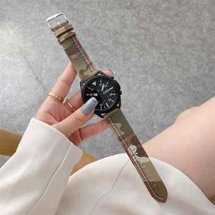 20mm For Samsung / Huawei Smart Watch Universal Three Lines Canvas Watch Band(Camouflage Brown)