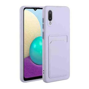 For Samsung Galaxy A02 Card Slot Design Shockproof TPU Protective Case(Purple)