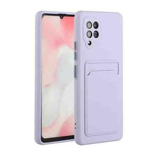 For Samsung Galaxy A42 5G Card Slot Design Shockproof TPU Protective Case(Purple)