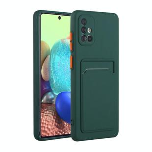 For Samsung Galaxy A71 5G Card Slot Design Shockproof TPU Protective Case(Dark Green)