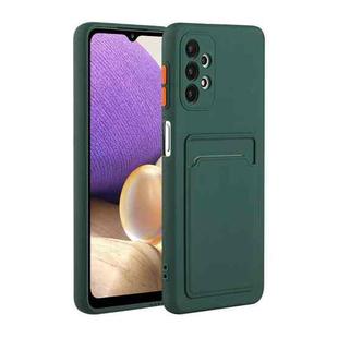 For Samsung Galaxy A72 5G / 4G Card Slot Design Shockproof TPU Protective Case(Dark Green)