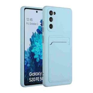 For Samsung Galaxy S20 FE Card Slot Design Shockproof TPU Protective Case(Sky Blue)