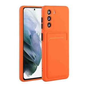 For Samsung Galaxy S21 5G Card Slot Design Shockproof TPU Protective Case(Orange)