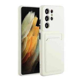 For Samsung Galaxy S21 Ultra 5G Card Slot Design Shockproof TPU Protective Case(White)