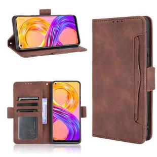 For OPPO Realme 8 4G / Realme 8 Pro 4G Skin Feel Calf Pattern Horizontal Flip Leather Case with Holder & Card Slots & Photo Frame(Brown)