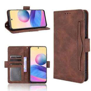 For Xiaomi Redmi Note 10 5G Skin Feel Calf Pattern Horizontal Flip Leather Case with Holder & Card Slots & Photo Frame(Brown)
