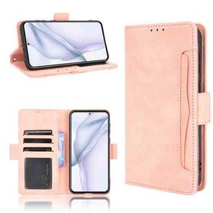 For Huawei P50 Skin Feel Calf Pattern Horizontal Flip Leather Case with Holder & Card Slots & Photo Frame(Pink)