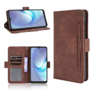 For Motorola Moto G50 Skin Feel Calf Pattern Horizontal Flip Leather Case with Holder & Card Slots & Photo Frame(Brown)